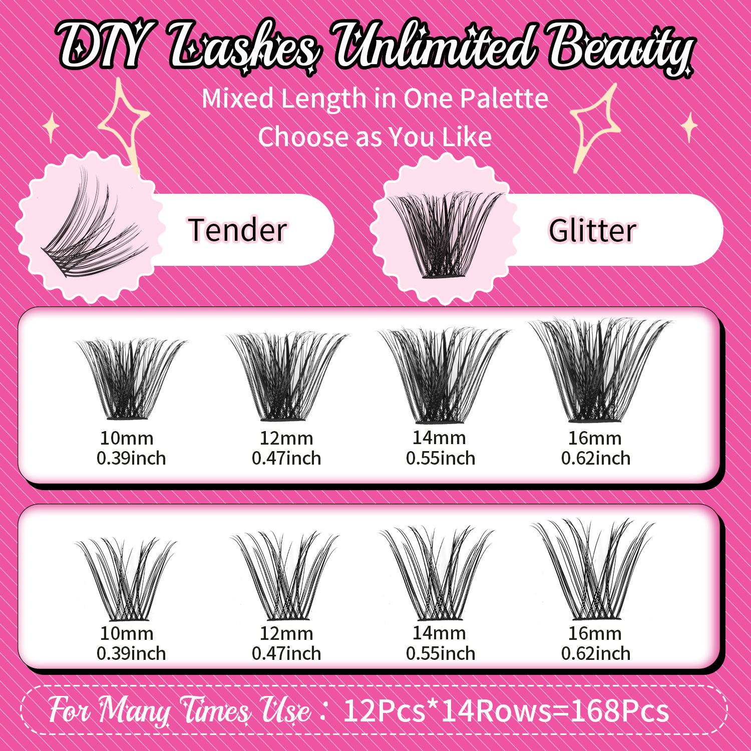 Evropski in ameriški čezmejni 168 enojni grozd D ukrivljene umetne trepalnice lepilo komplet DIY segmentirane naravne debele trepalnice_voghion.com