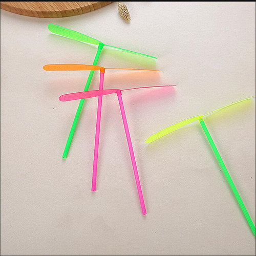 Non-luminous Bamboo Dragonfly Hand Rubbed Double Flying Leaves Plastic Flying Fairy Frisbee Children's Educational Nostalgic Toy