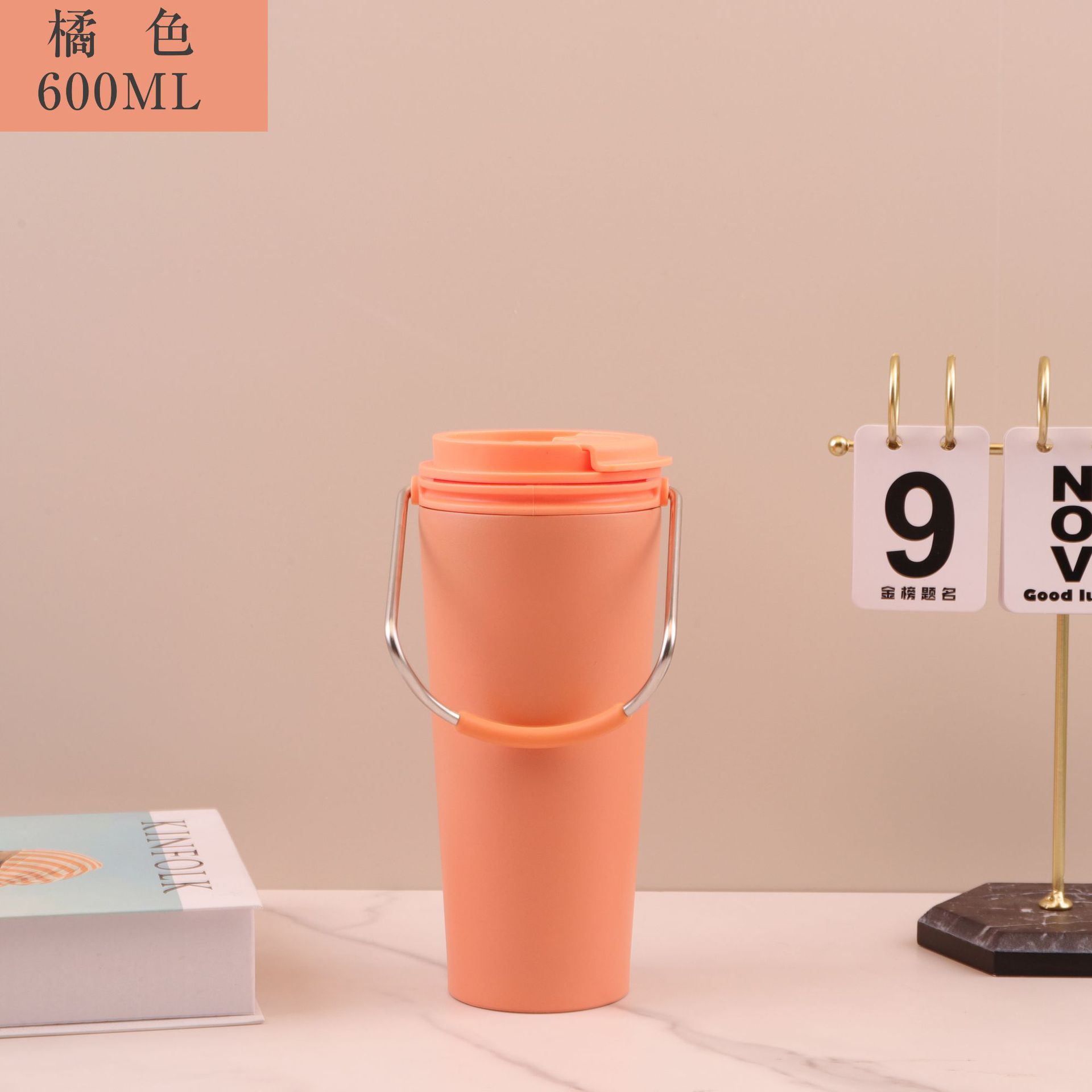 Cross-border 304 acero inoxidable doble paja taza de automóvil portátil de gran capacidad deportiva portátil taza de hielo para automóviles al aire libre