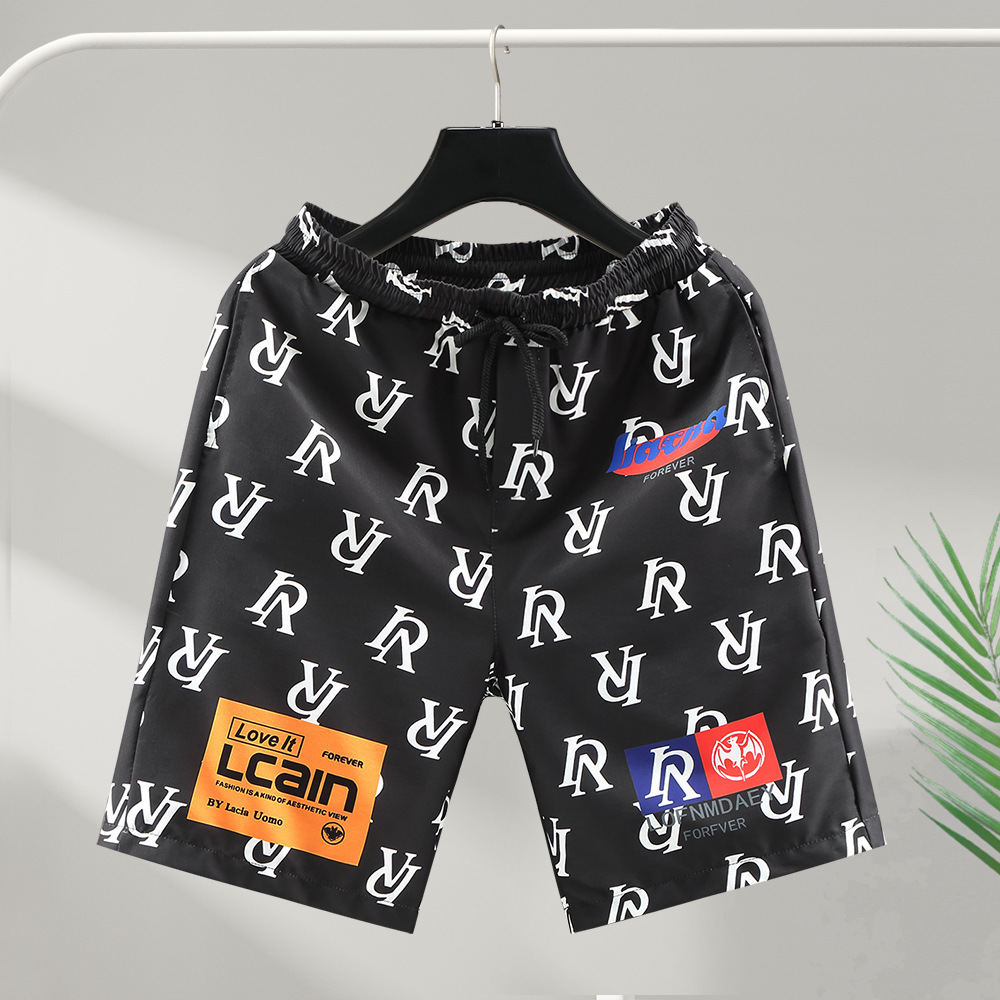 Ice silk quick drying shorts, men's pentagonal trendy brand casual internet celebrity beach social spirit young man half_voghion.com