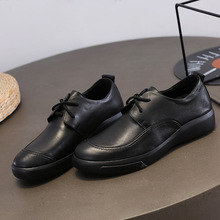 现货男鞋原单真皮尾单头层牛皮透气系带商务休闲鞋圆头男头层