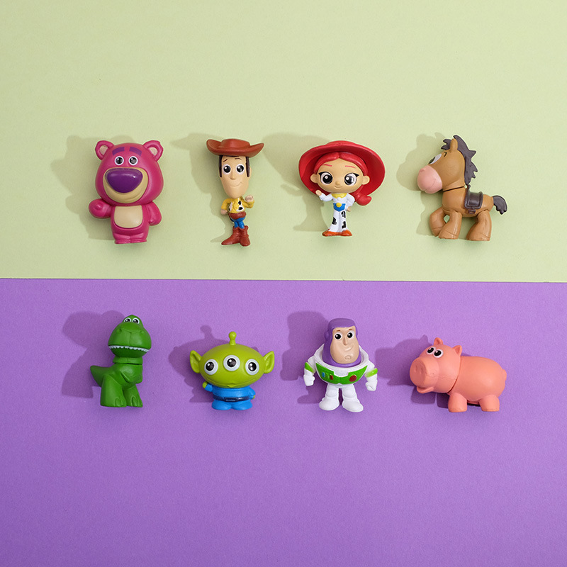 Bulk Export Set of Four Models, 8 Models in Total, Including Buzz Lightyear, Strawberry Bear, and Three-Eyed Monster Dolls, Handmade DIY Accessories