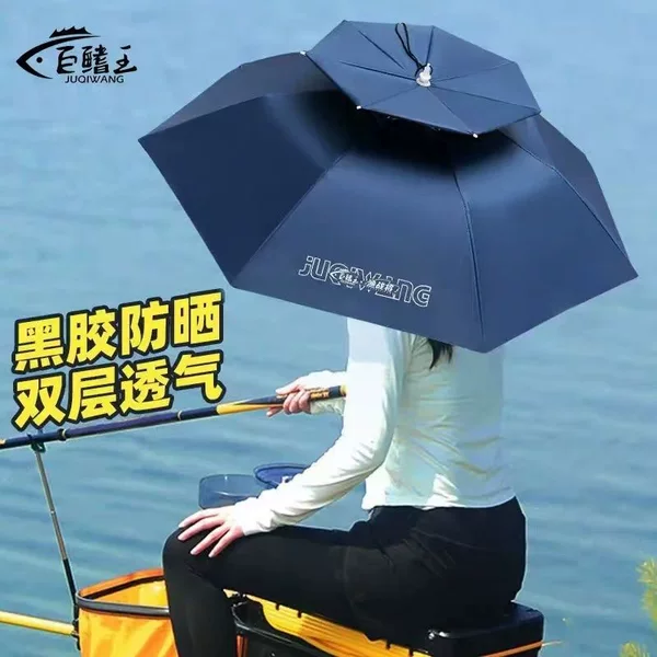 Foldable head-mounted umbrella, sunshade umbrella, head-mounted rain umbrella, fishing sun protection hat