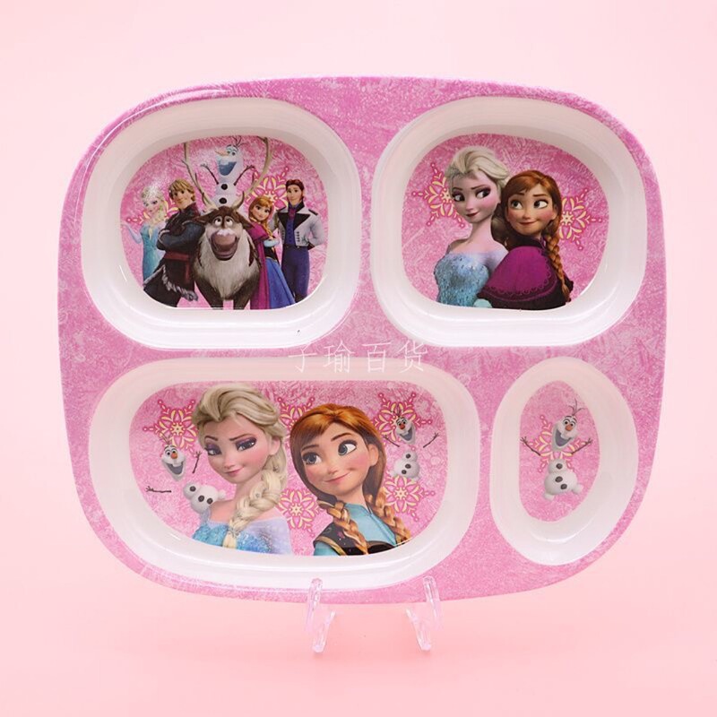 Frozen Kidsren's Tableware Cute Cartoon Baby Eating Bowl Elsa Princess Divided Plate Melamine Plate