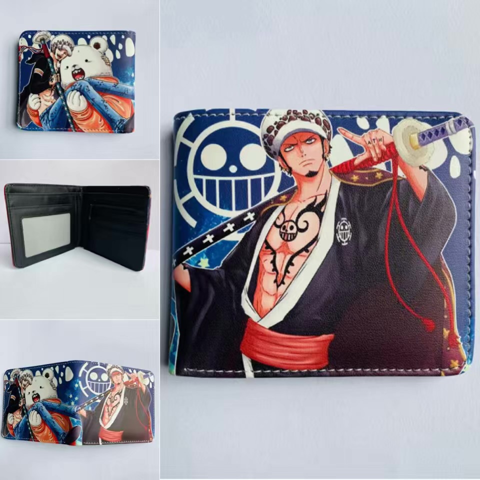 One Piece One Piece Cartera de dibujos animados japoneses Luffy Choba Solon plegable estudiantes PU cartera de cuero corta