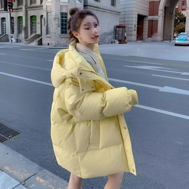 New Season Casual Fashion Cream Yellow Solid Color Hooded Thick Warm Cotton Jacket Off-White Black Other Colors New Season Casual Fashion Cream Yellow Solid Color Hooded Thick Warm Cotton Jacket Off-White Black Other Colors