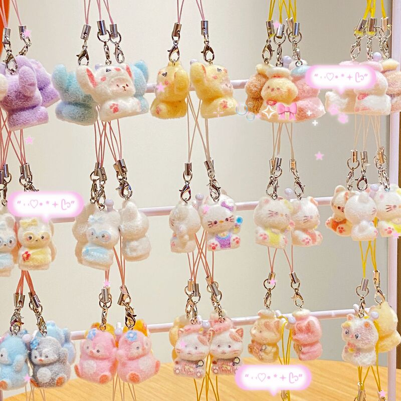 New Cartoon Cute 3D Plush Keychain Pendant (120 Pieces/Stand) Keychain Bag Charm
