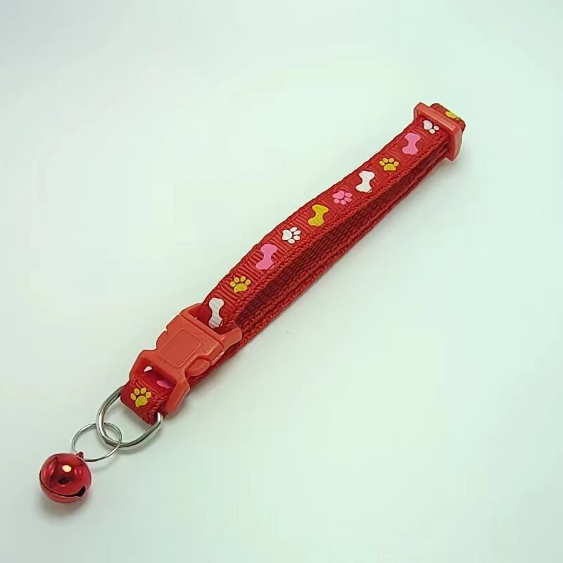 Huesos de huellas creativas impresión collar collar collar de campana collar de gato fábrica de stock