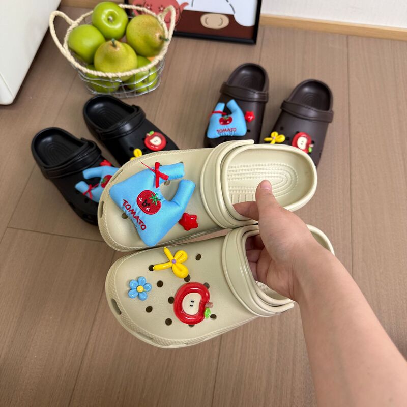 2.5cm Classic Thick-Soled Clogs for Women, Non-Slip Height-Increasing Slippers for Outdoor Wear, Summer Non-Slip Breathable Eva Garden Shoes