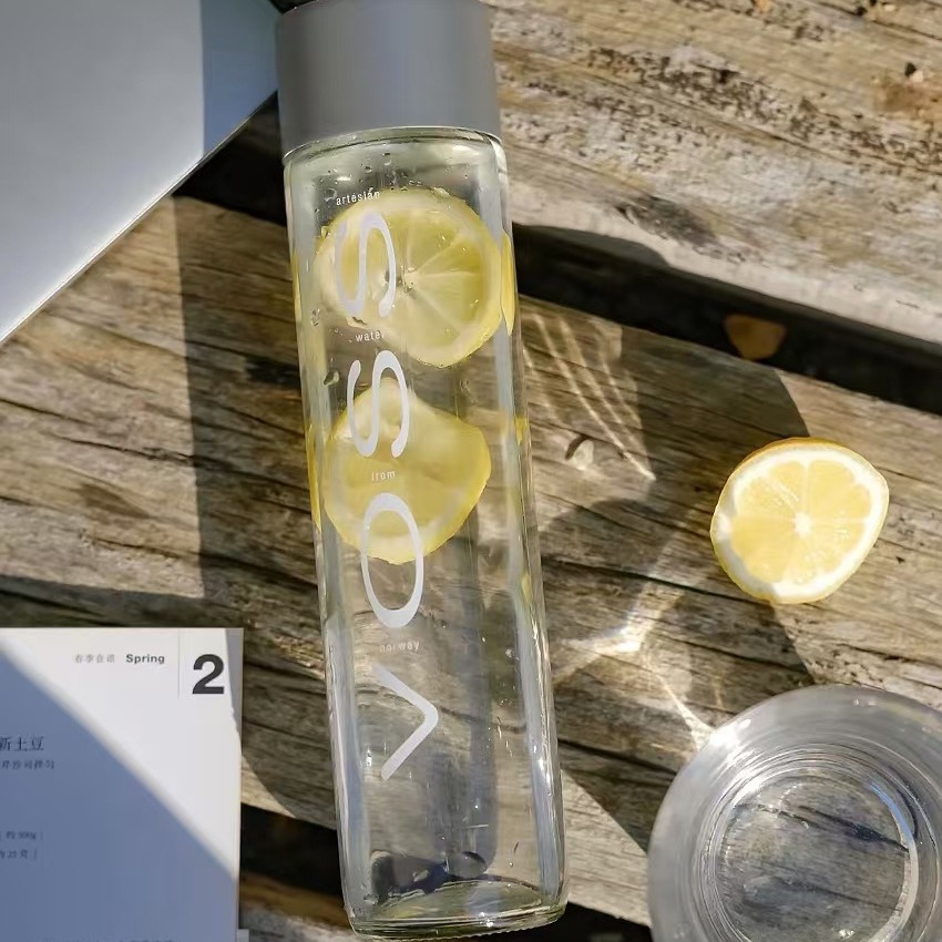 可定制VOSS矿泉水玻璃瓶800ml饮料水杯创意饮料果汁杯VOSS玻璃瓶