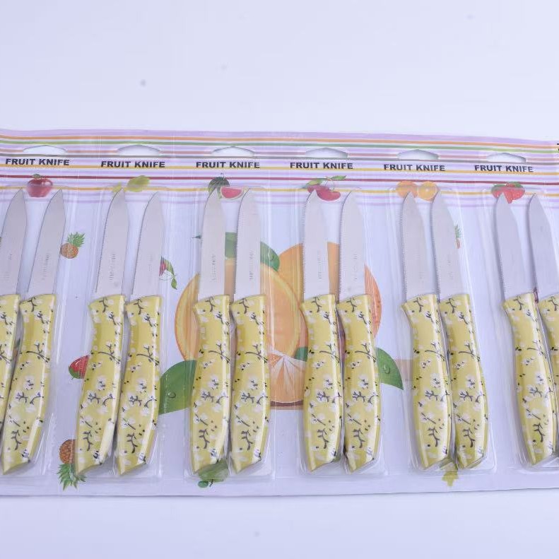 13 colores, 12 juegos de cuchillos para frutas, el stock de fábrica se puede enviar directamente para satisfacer las necesidades de diferentes estilos