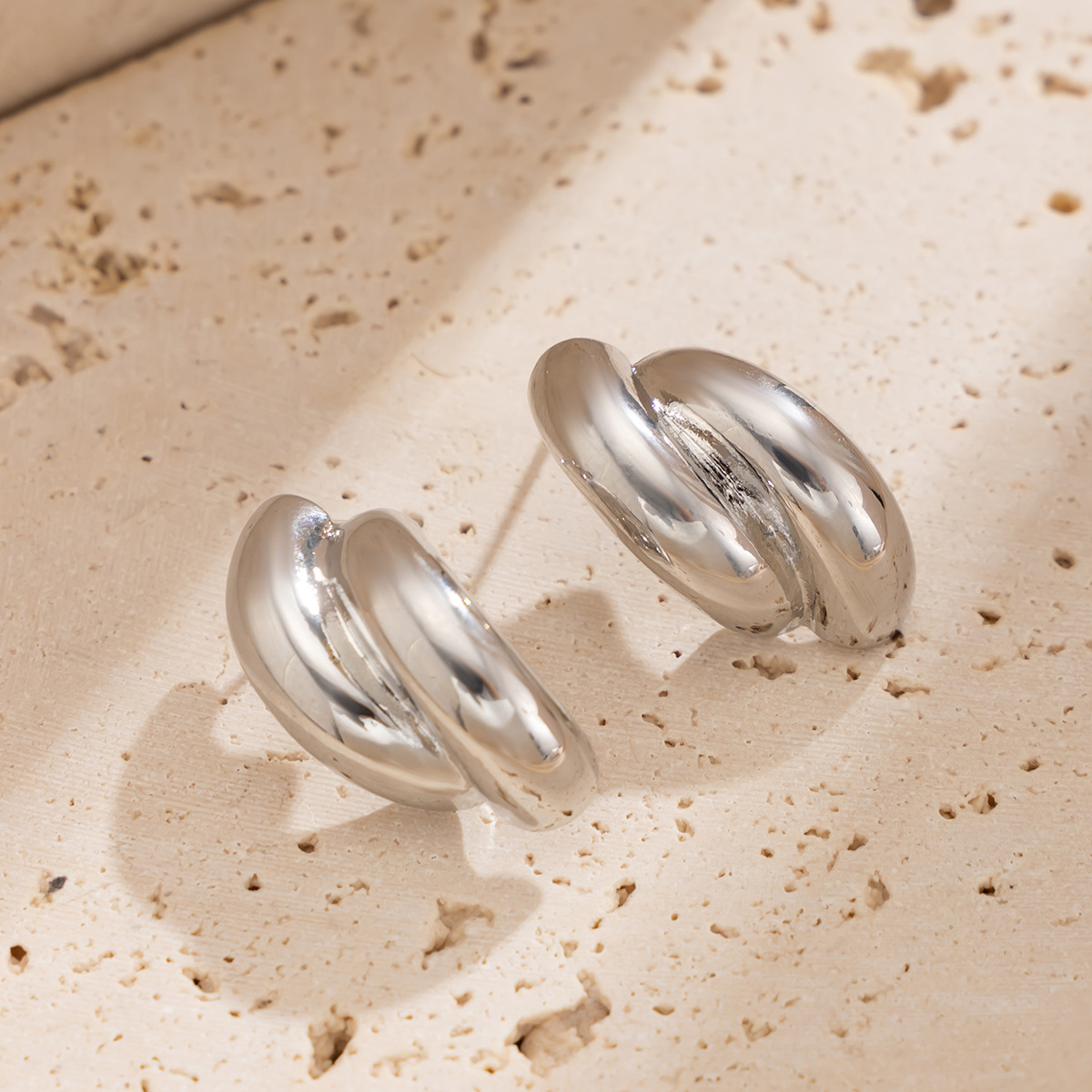 12g Weight Steel needle Ear Needle Material Drop Earrings, Ear Studs Classification 1 Pair Quantity Party, Street Occasion Alloy Material Geometric Pattern Women's Gender Polished Finish Plating Design Exaggerated, Punk Style 1 Pair Exaggerated Punk Geometric Plating Alloy Drop Earrings Ear Studs 30