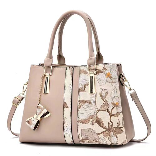 Large Capacity Handbag 2024 New Fashion Embroidered Single Shoulder Bag Single Shoulder Middle-Aged Durable High-Quality Simple Lightweight