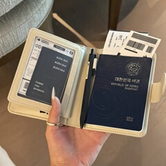 奶昔白护照夹ins简约多功能机票证件零钱收纳包防盗刷保护套钱包