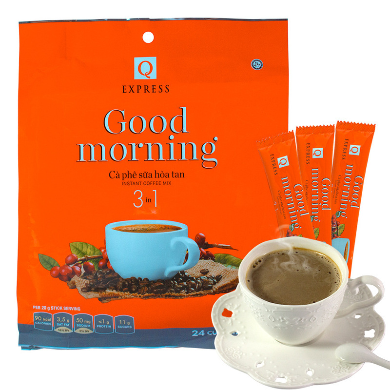Vietnam Q brand coffee cafe three-in-one instant coffee 480g fragrant coffee 24 small bags good morning
