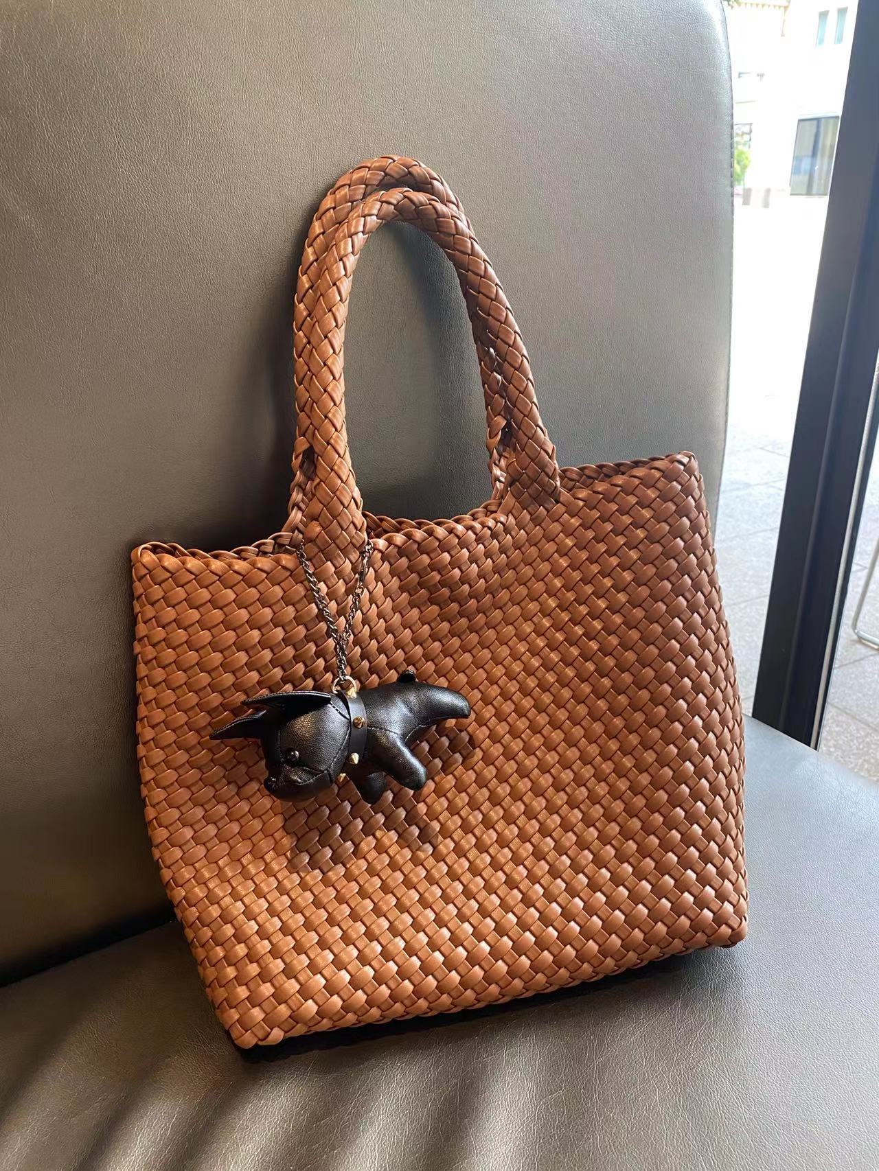 2023 Nuova borsa a tracolla/sottobraccio di grande capacità tessuta a mano, borsa versatile per mamma e bambina_voghion.com