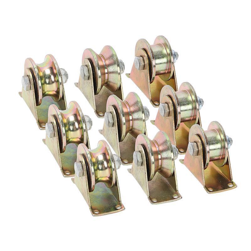 V型彩钢轨道轮子U型H型T型推拉门钢丝绳导轨槽轮轴承角铁滑轮支架