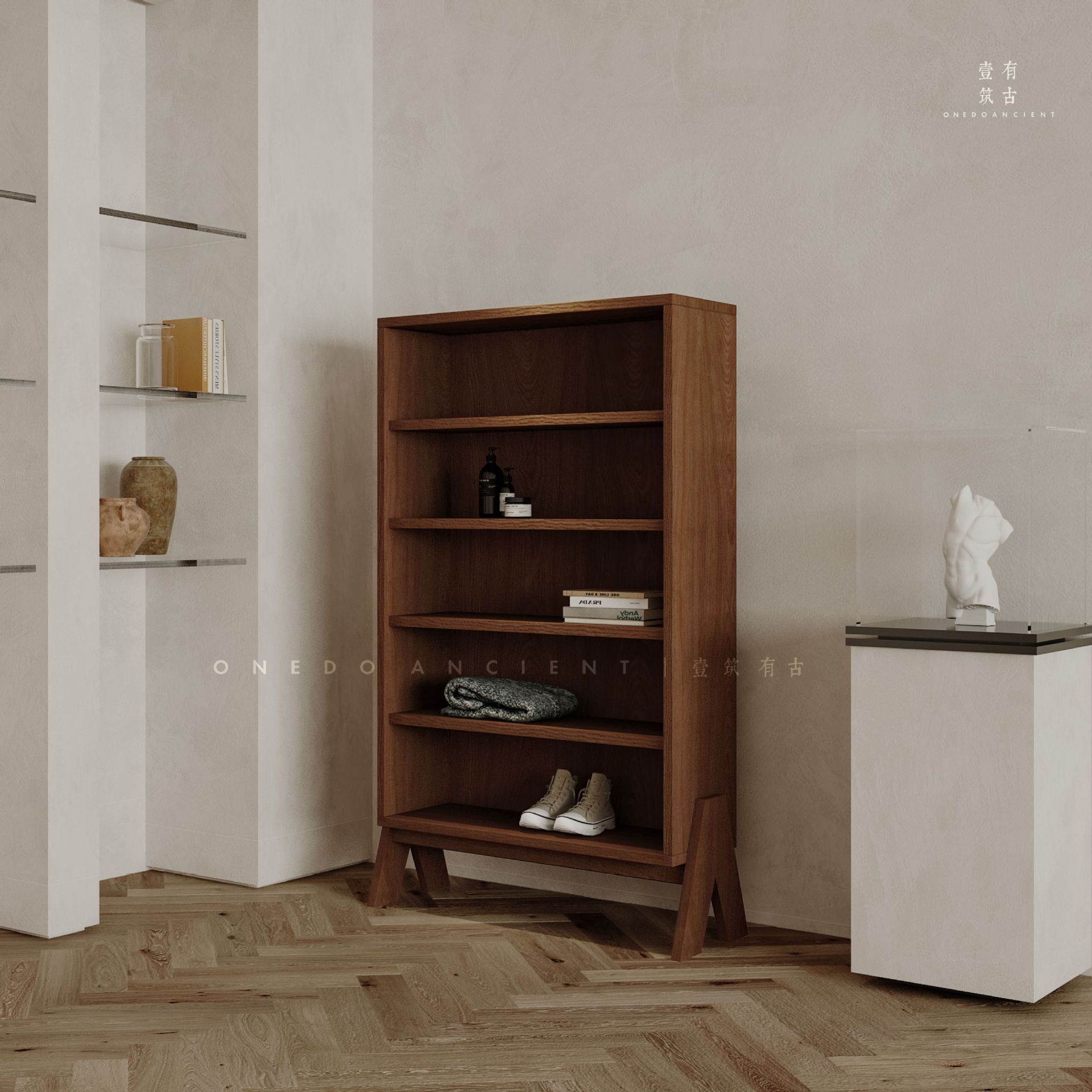 新中式餐边柜玄关柜客厅一体靠墙储物柜实木装饰收纳柜多层展示柜