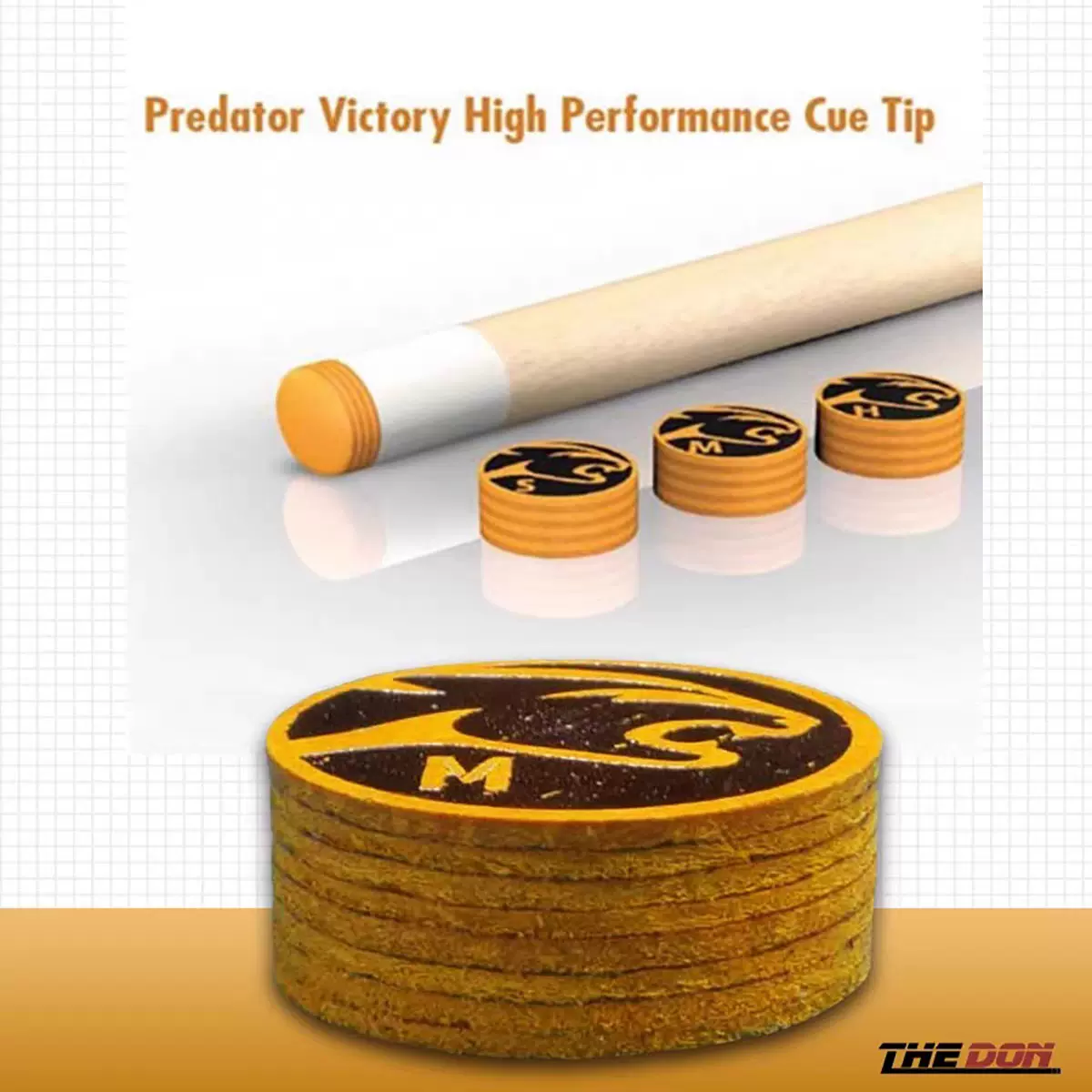 胜利者大头杆14mm职业多层皮头科技九球杆头配件斯诺克台球皮头