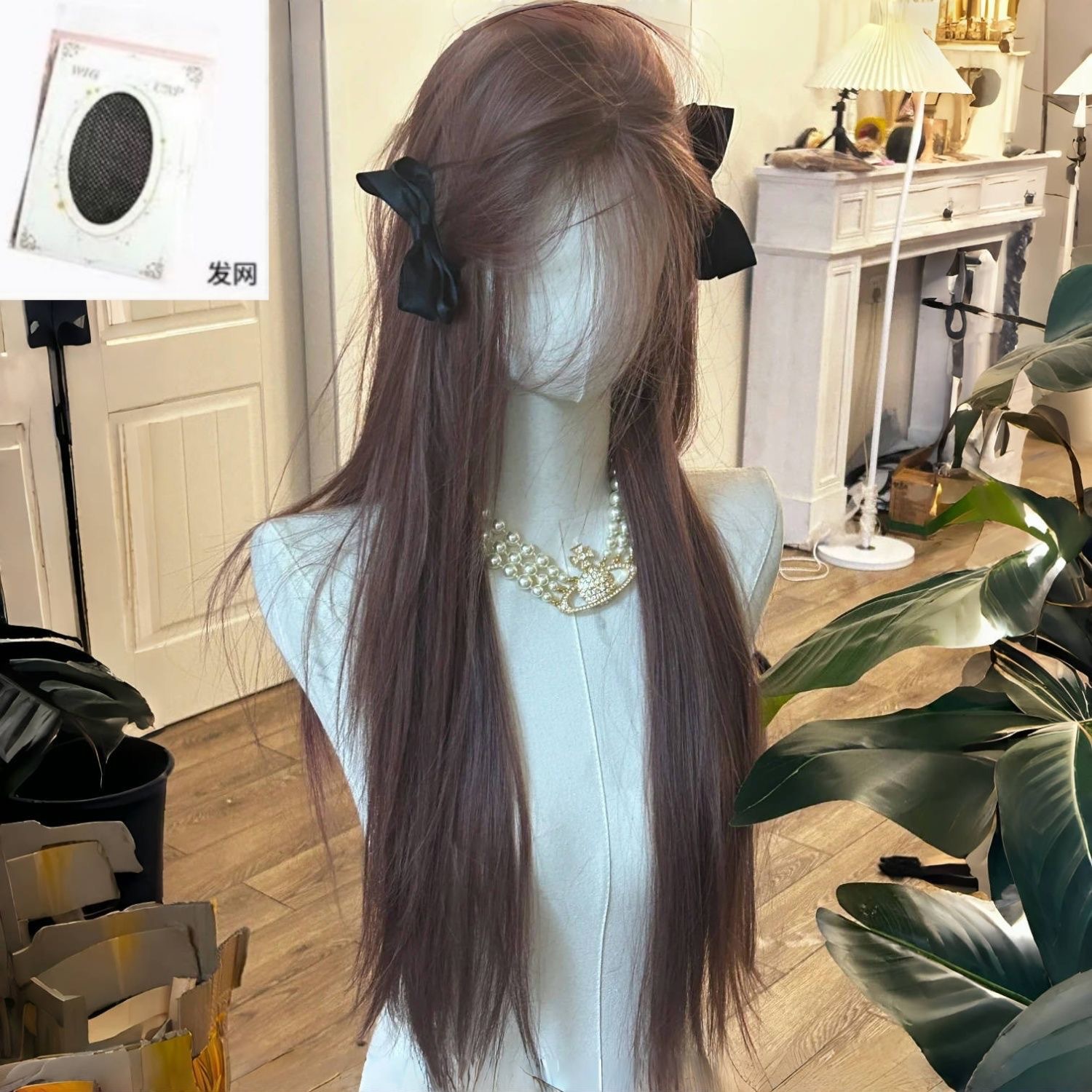 [Lace] pink brown hair net