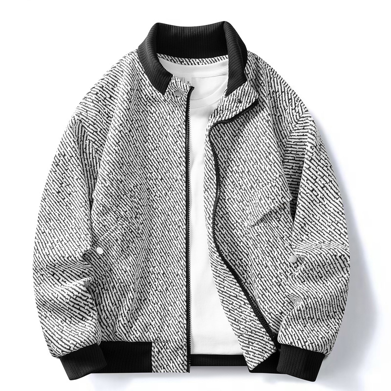 Silver Silk Twill Chenille 350g Thickeneded Classy Casual Jacket Jacket Men's Business Casual Lapel Jacket Outer