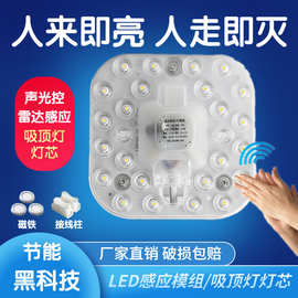 智能感应雷达声光控LED模组物业楼道走廊吸顶灯改造灯板灯芯声光