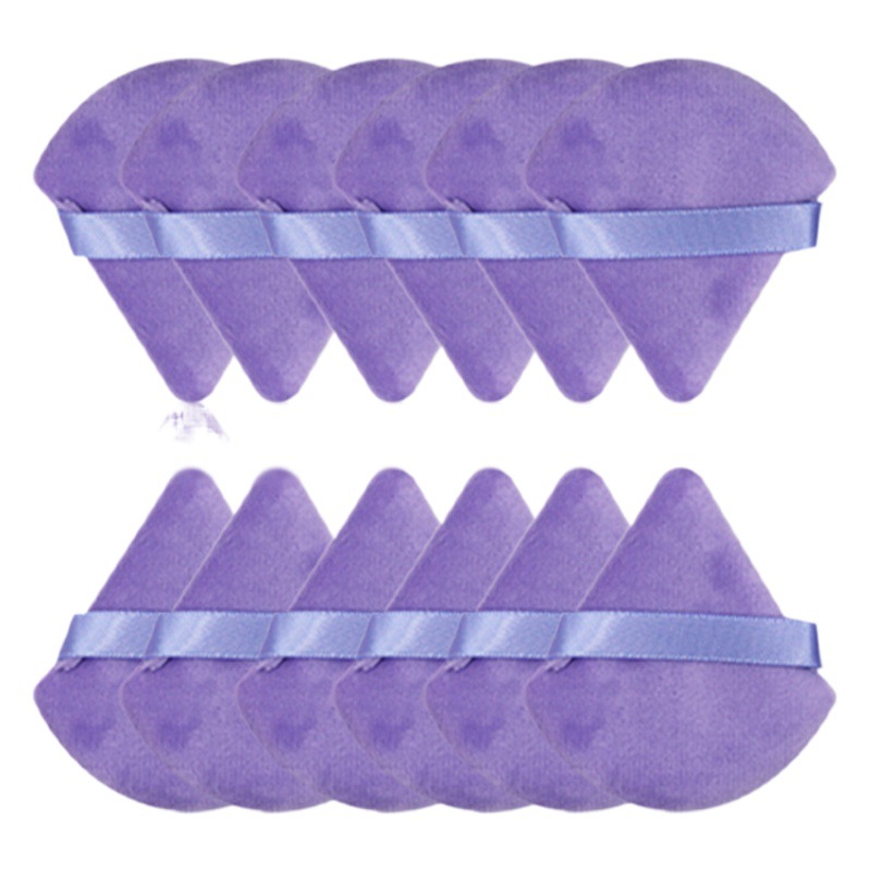 Suministro directo transfronterizo triángulo pequeño cuadrado redondo corazón melocotón polvo seco miel en polvo maquillaje multicolor material de pelo corto súper suave