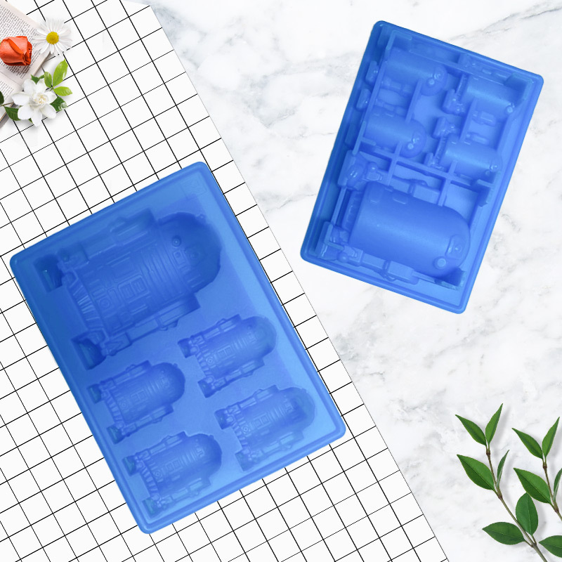 R2.D2 Silicone Ice Cube Frozen Ice Cube Mold Plastic Ice Cube with Cover Ice Cube Food Grade Ice Maker Mold Silicone