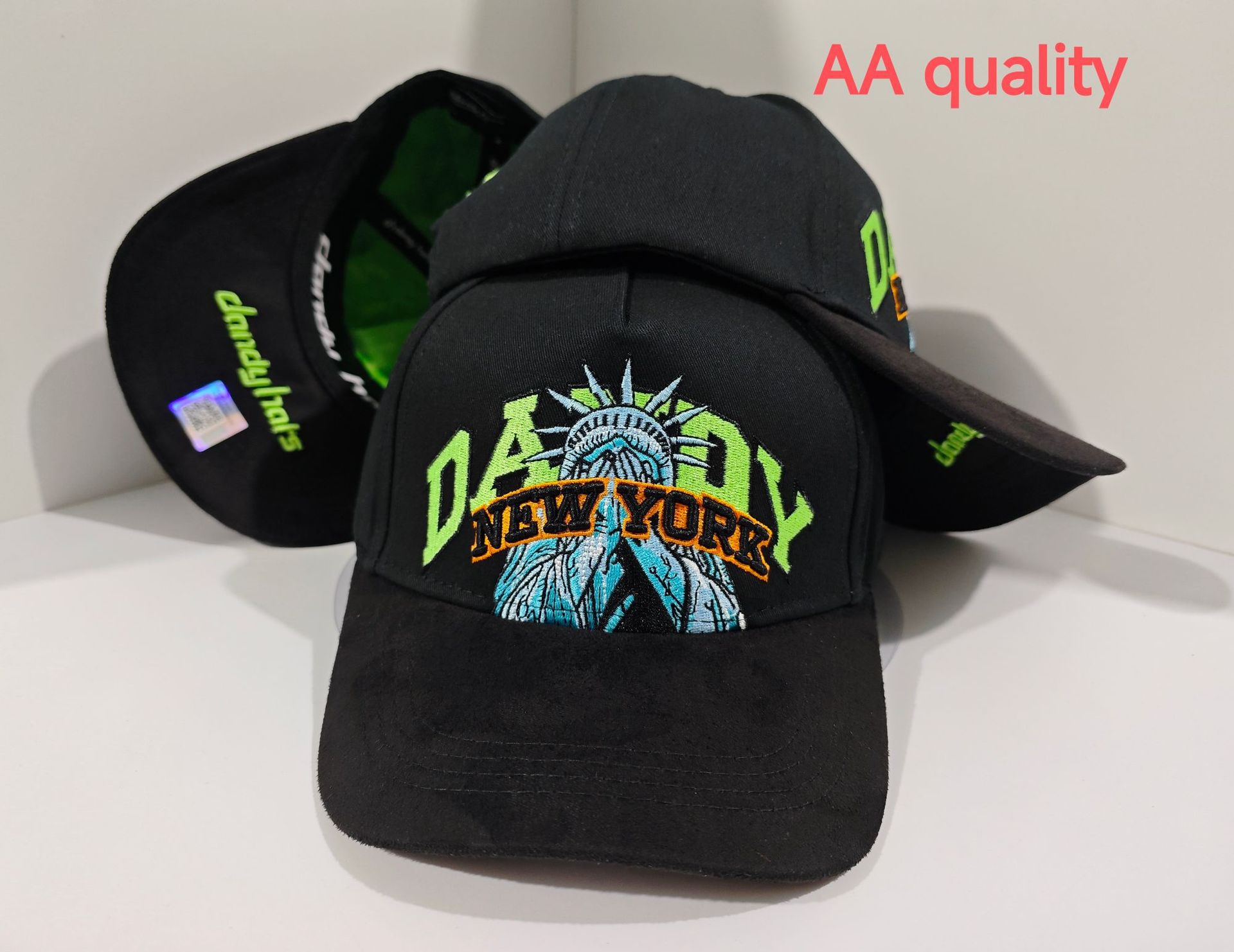 2025 borde doblado transfronterizo ajustable abrasivo doble capa sin chips letras de moda masculinas y femeninas gorra de lengua de pato neutra