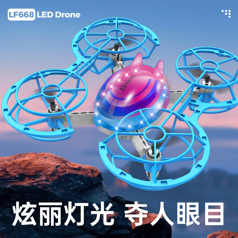 Mini Drone Lf668 Fixed Height Colorful Light Remote Control Aircraft Hovering 360 Degree Rolling Quadcopter