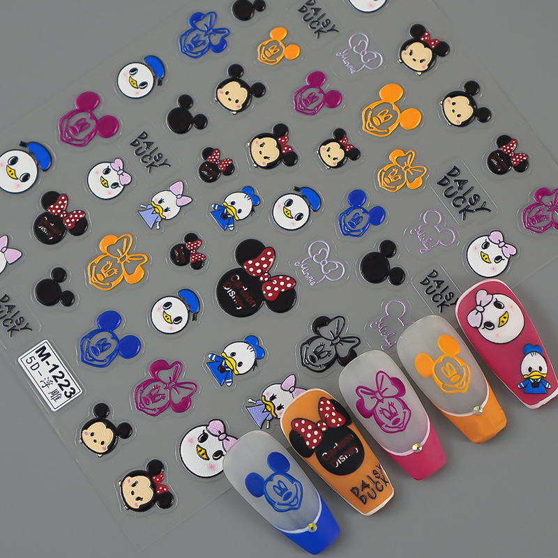 Cross-Border Internet Celebrity Ins New 5D Embossed Cartoon Nail Art Sticker Mickey Mickey Mouse Stereo Nail Sticker M1502