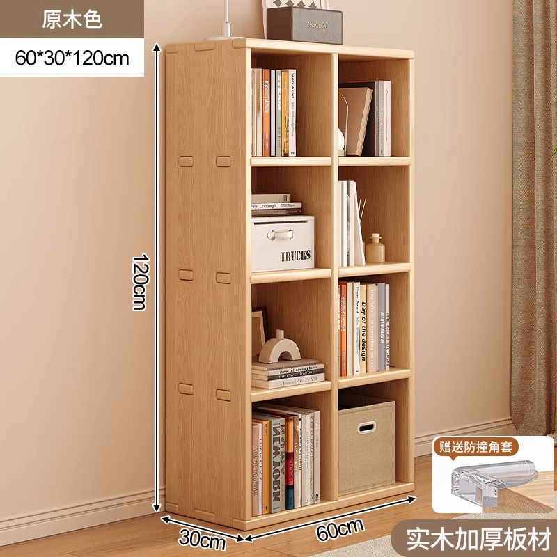 Gabinete bajo de madera maciza esquina de piso estantería estrecha gabinete lateral contra la pared estantería pequeña no ocupa espacio armario de almacenamiento simple