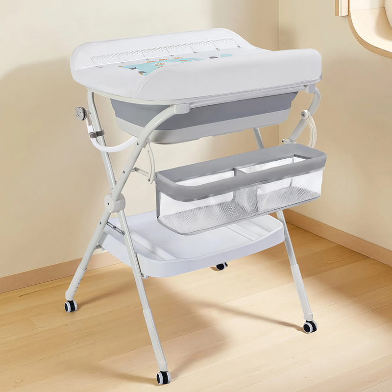 Mesa de lavado y protección de pañales, mesa de cuidado infantil, mesa de toque plegable para recién nacidos, mesa de cambio de pañales multifuncional para bebés image 7