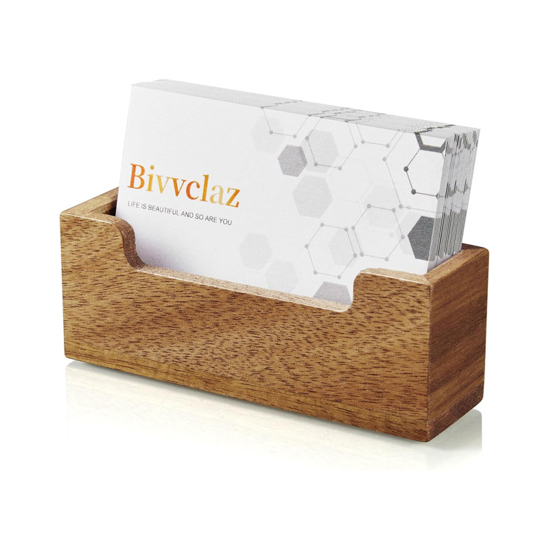 Caja de almacenamiento de tarjetas de madera escritorio de oficina tarjeta de madera hotel recepción tarjeta de visita base de tarjeta de notas almacenamiento de tarjetas
