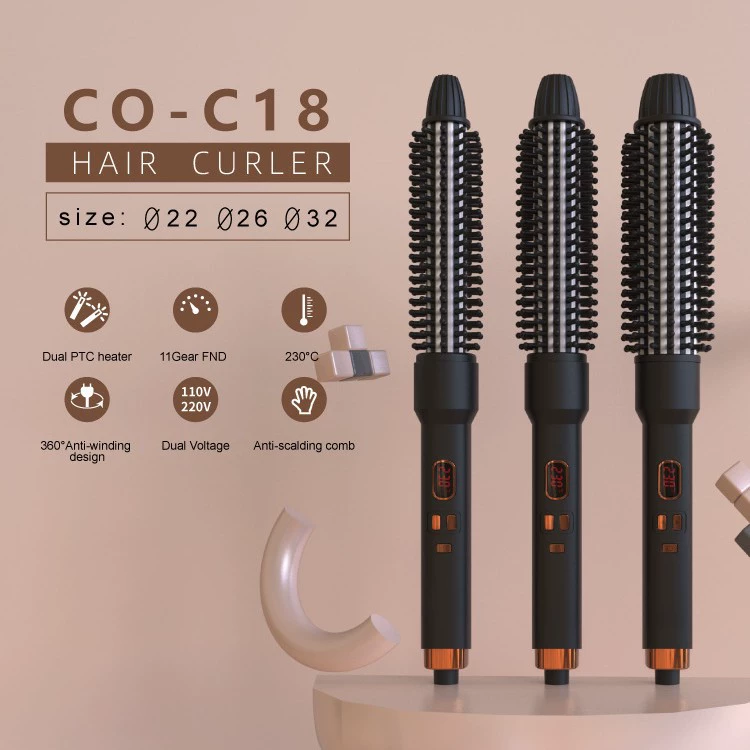Турецкая плойка, расческа для выпрямления и завивки, цифровая трубка, интеллектуальный дисплей, не вызывает ожогов кожи головы, пушистая и гладкая укладка.