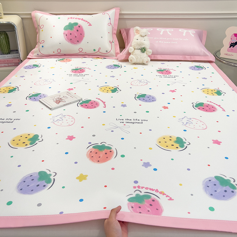 Sensación fresca de verano, sábanas de seda de hielo, una sola pieza, nueva estera de verano 2025, dormitorio, sábana individual, lavable a máquina, tapete suave lavable