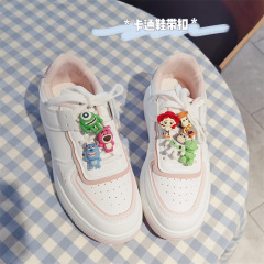 3D Cartoon Toy: Buzz Lightyear, Strawberry Bear, Big-Eye Monster, and Lightyear Shoe Laces—Perfect Decor for Kids' Shoes and Sneakers