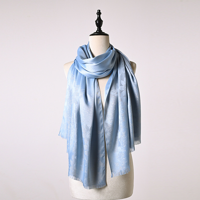 Sciarpa da donna estiva double face, versatile, con stampa, design semplice, accessorio per capospalla._voghion.com