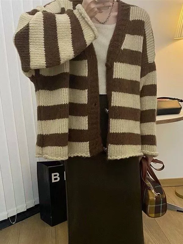 Длинный вязаный кардиган, демисезон oversized плюс size, один размер подходит всем, многоцветный