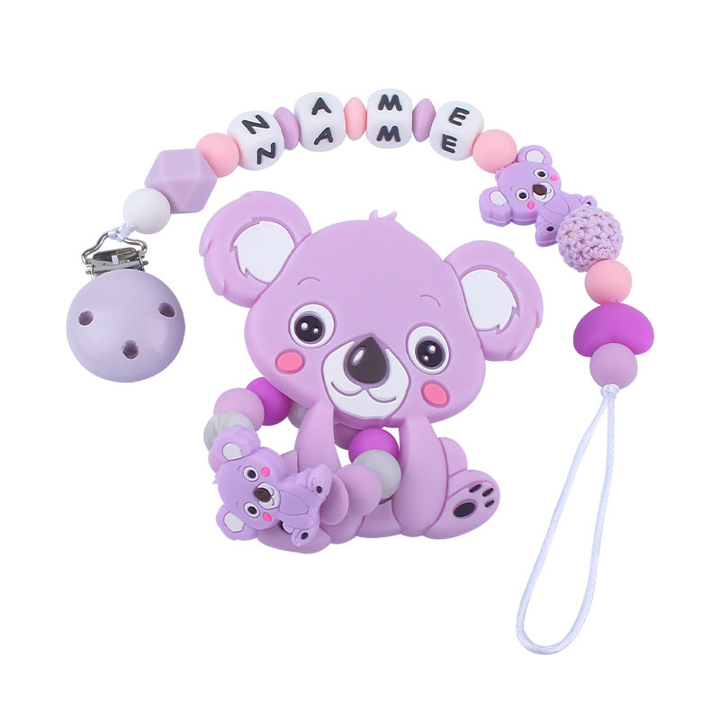 Kaola de dibujos animados de silicona de juguete dientes molienda cadena anti-gota Nuevo bebé suministros de silicona chupete cadena