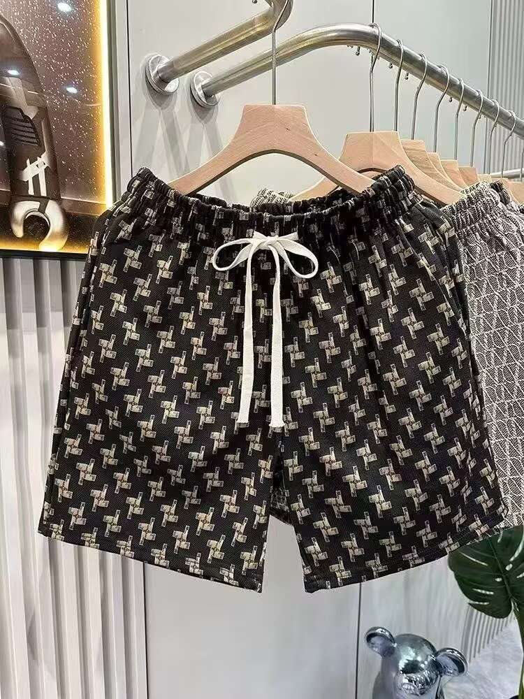 Men's Light Luxury Print Casual 5-Pocket Shorts Quick Dry Skin Friendly Summer Outdoor Beach Wear_viptrois.com