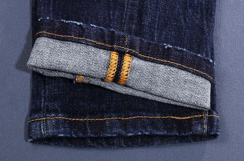 Men's Retro Blue Washed Jeans With Paint Splatter Effect Slim Fit Stretch Skinny Denim Pants Functional Design_viptrois.com