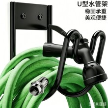 源头厂家壁挂水管收纳挂钩庭院花园洗车软管挂架加厚铁艺水管支架