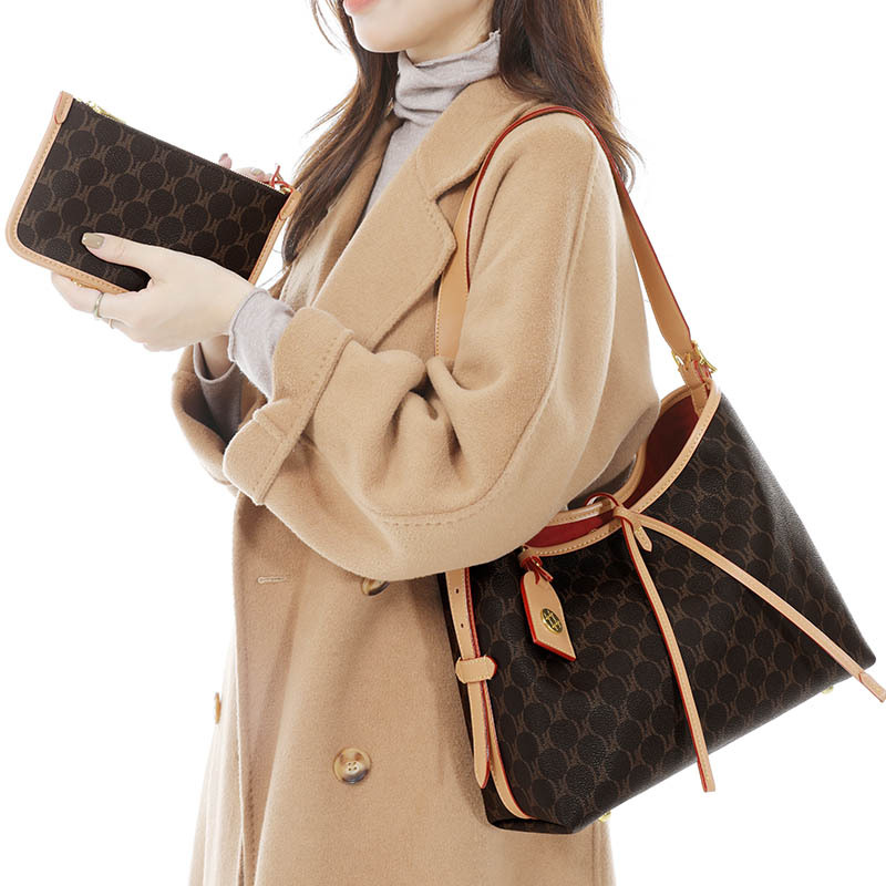 Vintage Women's Monogram Tote Bag - Large Capacity Shoulder Bag_voghion.com