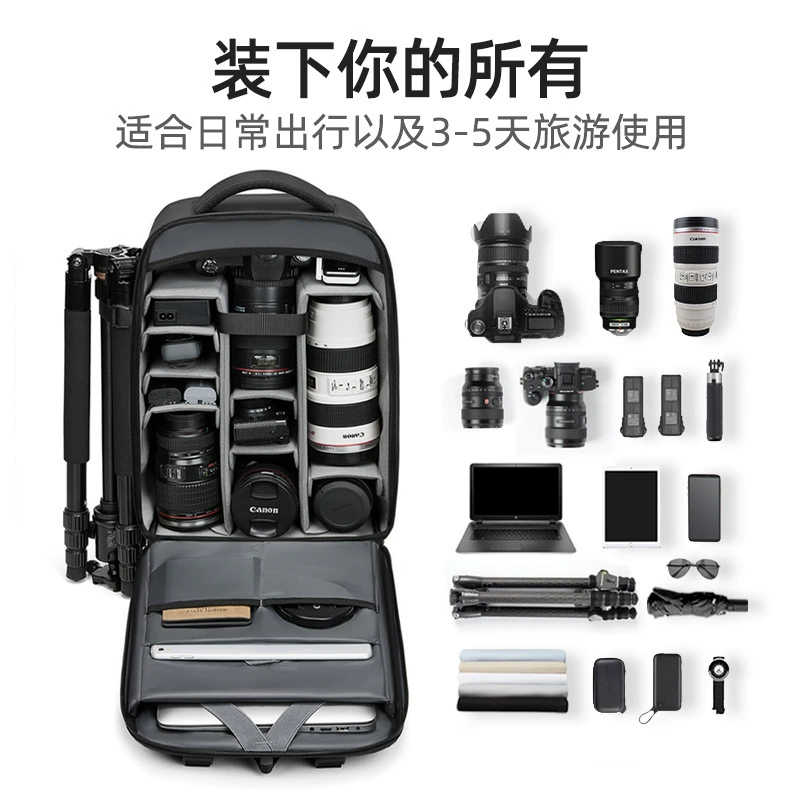 Canon, universal capacious camera bag, handheld equipment bag for traveling, storage system, backpack