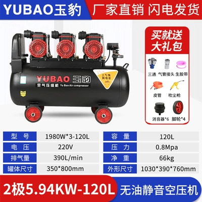 Hava kompressorları: Small Air Compressor Inflatable Oil-free - 120-liters-1980w-intelligent-start-stop-double-solenoid-valve