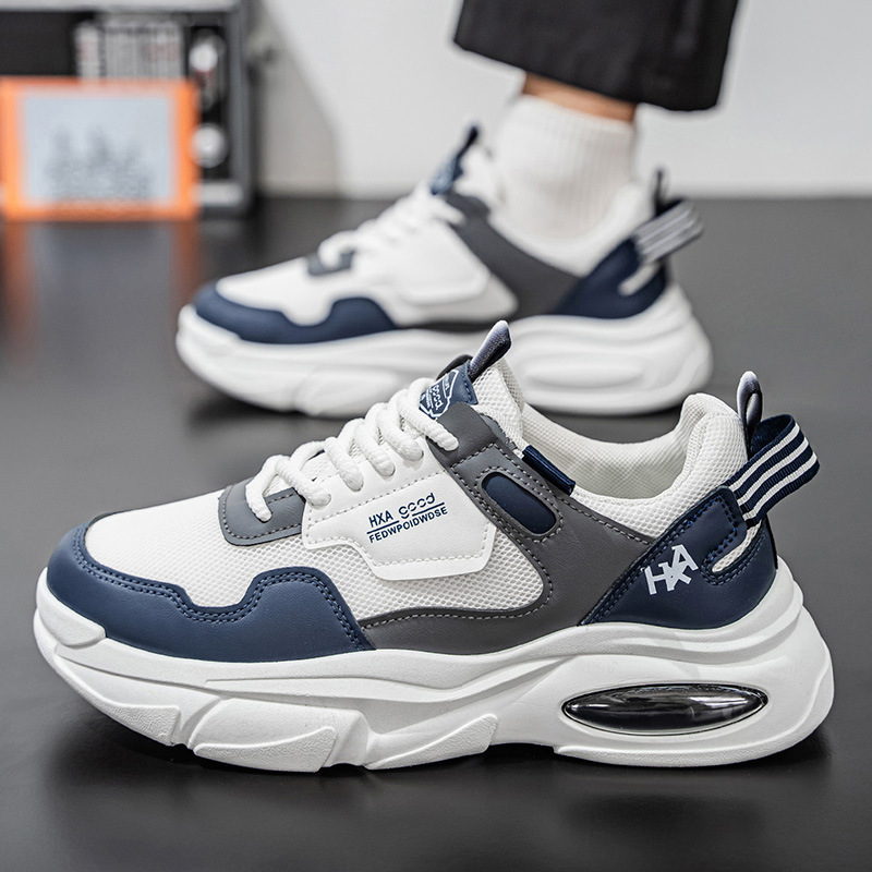Zapatos de hombre 2026 nueva primavera suela gruesa aumentada casual versátil zapatos deportivos de correr malla respirada antideslizante zapatos de papá