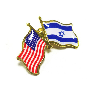 United States-Israel Friendship Flag Brooch Flag Badge Epoxy Alloy Badge Wholesale Commemorative Business Style Brooch