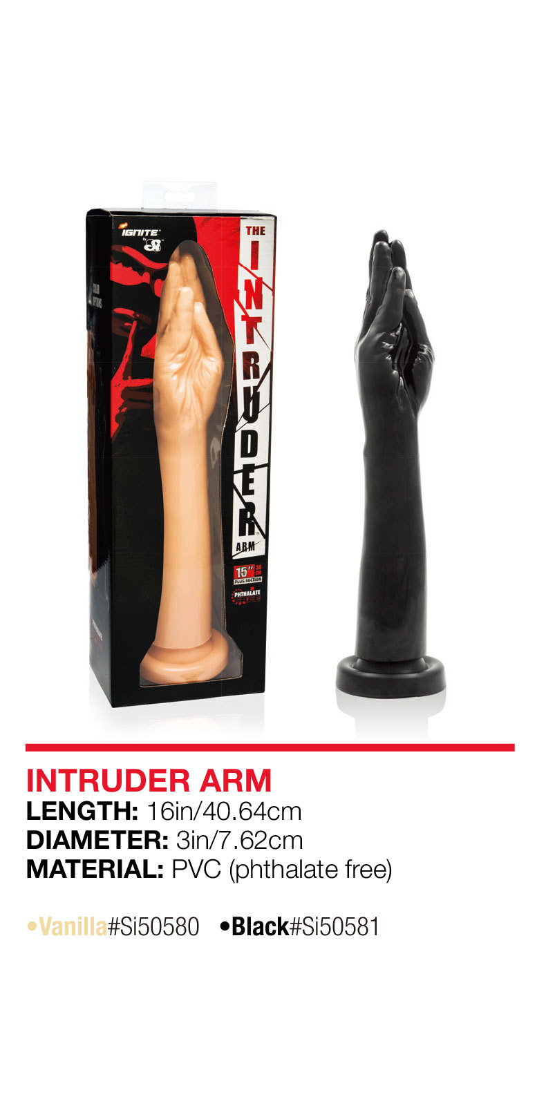 Hand-Shaped Ultra-Thick Anal Plug, High-Simulation PVC Expander Toy, Black — detail image 1