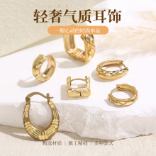 厂家批发中古风黄铜耳环夸张不规则耳钉欧美流行轻奢耳钉跨境热销